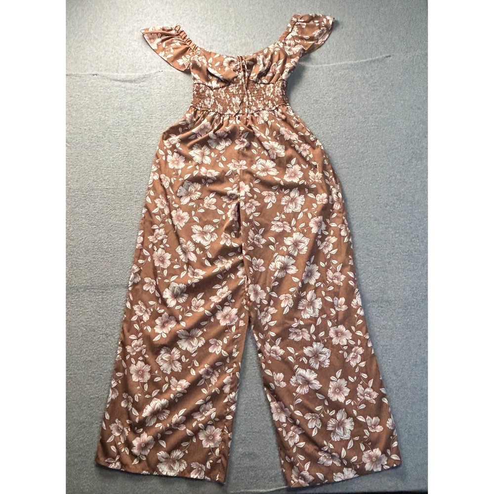 Hand of the Free Jumpsuit Off Shoulder Womens Medium Floral Wide Leg Boho Romper